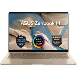 Asus Zenbook 14 (2026) Laptop - Snapdragon X X1-26-100 / 14inch WUXGA / 512GB SSD / 8GB RAM / Shared Qualcomm Adreno GPU / Windows 11 Home / English & Arabic Keyboard / Zabriskie Beige / Middle East Version - [UX3480QA-U1158W] - Pre-order