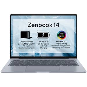 Asus Zenbook 14 (2026) Laptop - 3rd Series / Intel Core Ultra 9-386H / 14inch FHD / 512GB SSD / 24GB RAM / Shared Intel Graphics / Windows 11 Home / English & Arabic Keyboard / Arctic Blue / Middle East Version - [UX3480AA-TBOLEDU9]