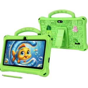 Telzeal P603 Tablet - WiFi 128GB 6GB RAM 7inch Green - International Version + Case, Stylus And Protector