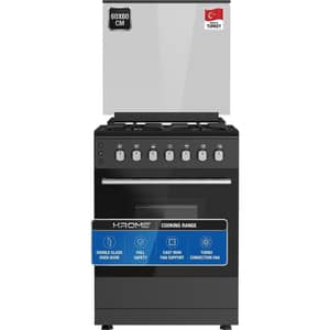 Krome 4 Burner Gas Cooker 60x60cm Black - KR-CR6062BO