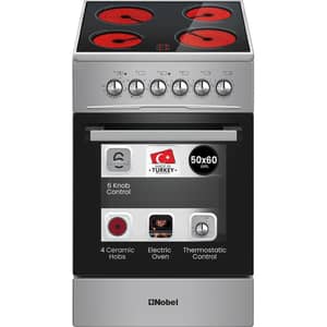 Nobel Built-in 4 Hob Ceramic Cooker 50x60cm Stainless Steel/Black - NGC5060VT