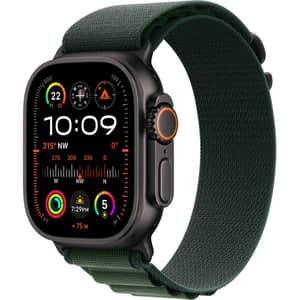 Apple Watch Ultra 2 GPS + Cellular 49mm Black Titanium Case with Dark Green Alpine Loop - M