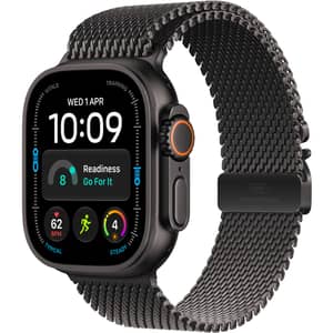 Apple Watch Ultra 4 GPS + Cellular, 49mm Black Titanium Case with Black Titanium Milanese Loop - Large