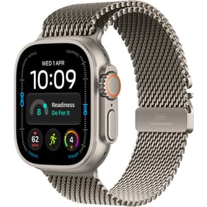 Apple Watch Ultra 4 GPS + Cellular, 49mm Natural Titanium Case with Natural Titanium Milanese Loop - Medium