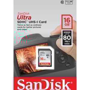 Sandisk SDSDUNC016GGN6IN Ultra SDHC 16GB 80MB/s Class 10 UHS-I