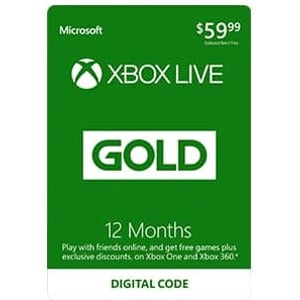 Microsoft Xbox Live Gold Card Membership 12 Months Online Product Key License