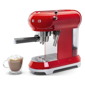 Smeg Espresso Coffee Machine Red ECF01RDUK