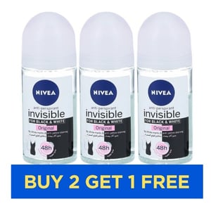 

Nivea Invisible B&W Original Roll On Women 50ml - Buy 2 Get 1 Free