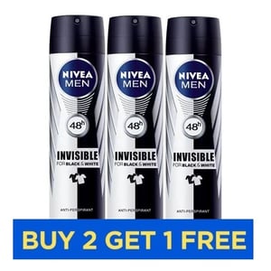 

Nivea Men Deo Spray Black & White 150ml - Buy 2 Get 1 Free