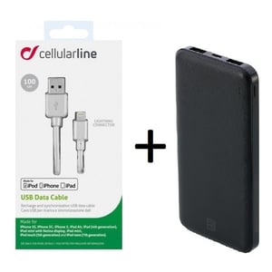 

Cellular Line MFI Lightning Cable 1.2m + Power Bank 10000mAh