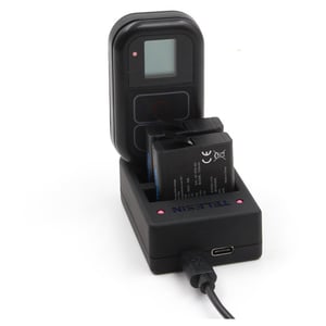 

Telesin GP-BNC-501 Multi Functional Charger For 2 Gopro Hero 7/ 6/ 5/ 4Batteries. Includes 2 Gopro Hero 7/6/5 Batteries