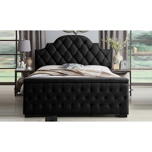 Footboard Storage Bed King without Mattress Black