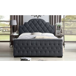 Footboard Storage Bed King without Mattress Grey
