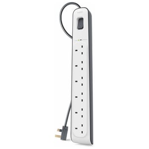 Belkin BSV603AF2M 6 Way Surge Protection Strip 2m White/Grey