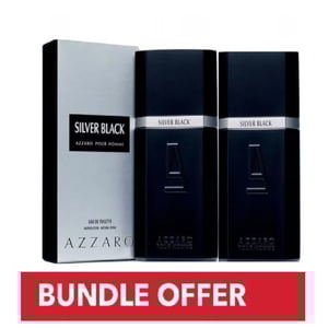 

Azzaro Silver Black Eau De Toilette For Men 100ml Pack of 2 - Bundle Offer