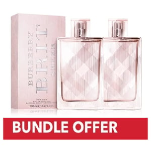 

Burberry Brit Sheer Eau De Toilette For Women 100ml Pack of 2 - Bundle Offer