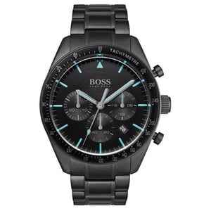 Hugo Boss 1513675 Trophy Quartz Chronograph Black Steel Watch Men