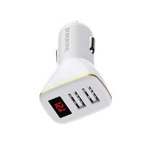 

Borofone Speed Map In-Car Charger With Digital Display Dual USB Por