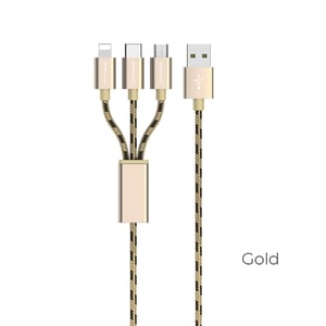 

Borofone 3-In-1 Ring Current Charging Data Cable 1M Gold