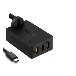 

Aukey 3-Port Wall Charger + Micro Type Cable Black