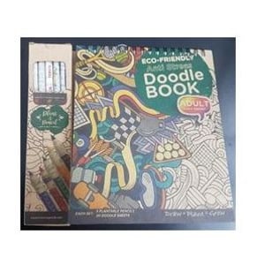 Plant A Pencil Eco Friendly Anti Stress Doodle Book With 5Color Pencils Pack
