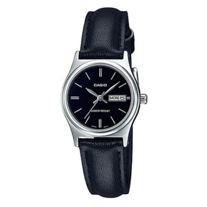 

Casio LTP-V006L-1B2 Dress Black Leather Analog Watch Women