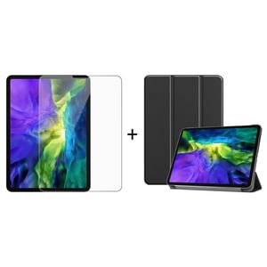 

Inet Tempered Glass Screen Protector and Leather Case Clear iPad Pro 11"