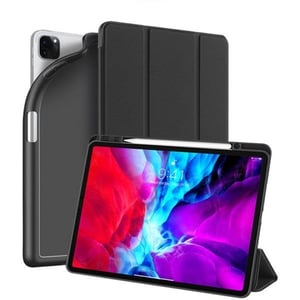 

Dux Ducis Flip Cover Black + Tempered Glass Clear Bundle Transparent For iPad 12.9"