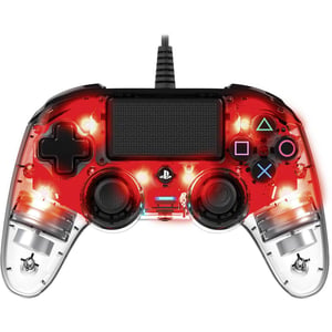NaconWired Illuminated Compact PS4 Controller Crystal Red