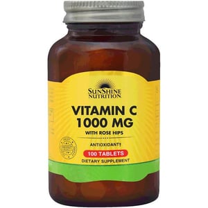 Sunshine Nutrition Vitamin C 1000mg With Rosehips 100 Tablets