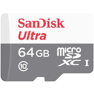 

Sandisk Ultra microSDHC Memory Card 64GB White/Grey SDSQUNR-064G-GN3MN