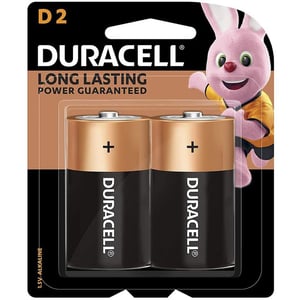 Duracell Long Lasting D Battery Black and Gold (Pack of 2pcs)