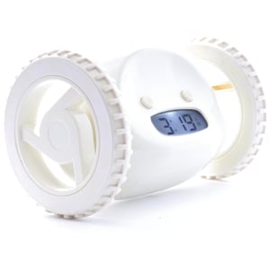 

Clocky alarm clock on wheels - White