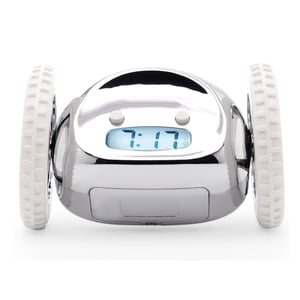

Clocky alarm clock on wheels - Chrome