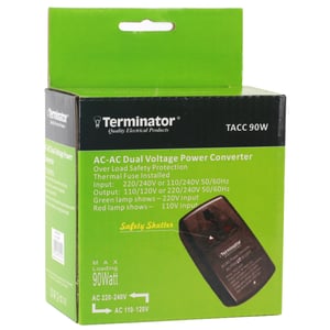 

AC to AC 220-240V to 110-120V Dual Voltage Converter Adapter 90W - Terminator