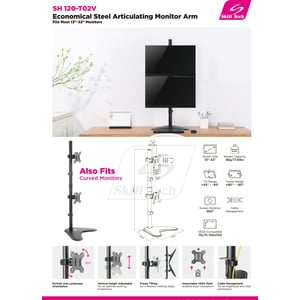 Skilltech Dual Display Articulating Mount ST-SH 120 T02V