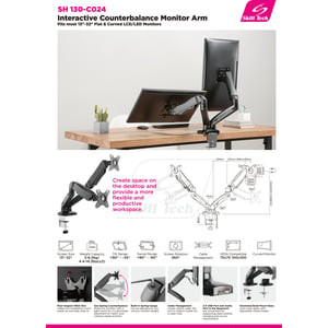 Skilltech Aluminum Gasping Counter Balance Monitor Arm ST-SH130-C024