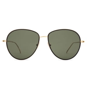 Victoria Beckham unisex aviator gold frame solid green lens sunglasses