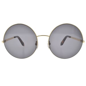 Victoria Beckham unisex round shape gold metal frame sunglasses