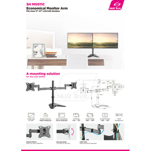 Skilltech Dual Display Articulating Mount ST-SH M0011C