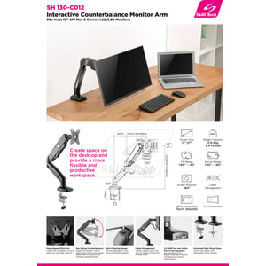 Skilltech Aluminum Gasping Counter Balance Monitor Arm ST-SH130-C012