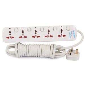 Terminator 5 Way Universal Power Extension Socket 5M Cable TPB 215SA-5M