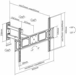 Skilltech Single arm corner wall mount