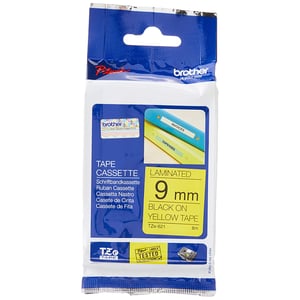 Brother Labelling Tape TZ621 ( 9mm Bk/Yl )