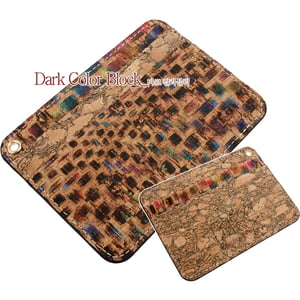 

Copi Cork Leather Slim Card Wallet Dark Color Black