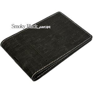 

Copi Cork Leather 1/2 Long Slim Card Wallet Smoky Black