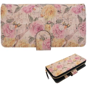 

Copi Cork Leather Mobile Phone Wallet Case Cream Bird