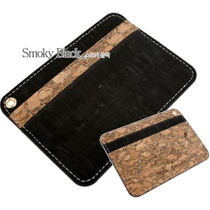 

Copi Cork Leather Slim Card Wallet Smoky Black