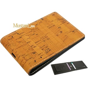 

Copi Cork Leather 1/2 Long Slim Card Wallet Mustard