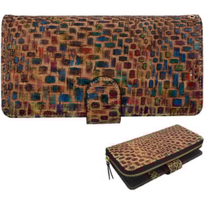 

Copi Cork Leather Mobile Phone Wallet Case Dark Color Black